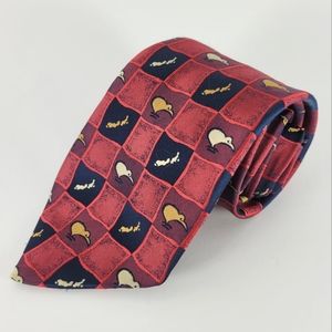 ESKAY | New Zealand kiwi bird checkered pattern tie